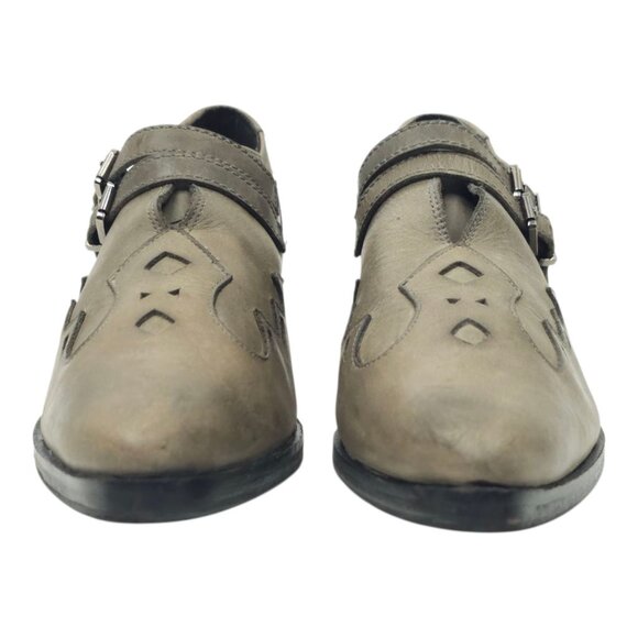 Free People Monument Western Ankle Bootie US 8.5 EU 39 Leather Double Buckle - Picture 3 of 16